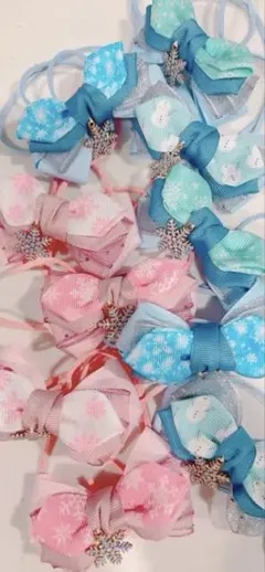 雪の結晶　雪だるま　オーガンジー　トリミングチョーカー　10個　76