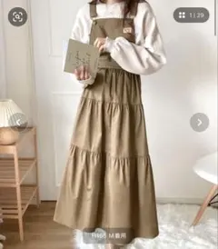 JaVa オリーブ サロペット ティアード