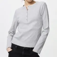 リブヘンリーネックT/長袖