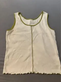 リブ編みアイボリータンクトップ Lサイズ