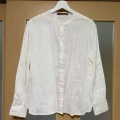 コントワーデコトニエリネンノーカラーシャツホワイト