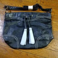 巾着型 ショルダーバッグ黒 未使用