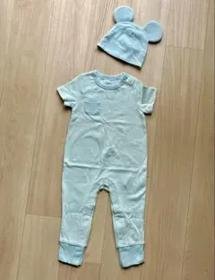 【未使用】帽子付き ディズニー ロンパース 90