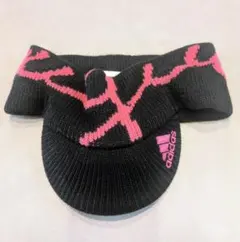 【adidas 】ニット帽 黒/ピンク フリーサイズ