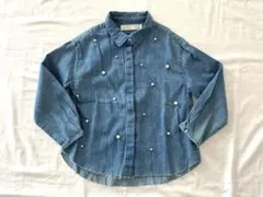 【zara kids】ザラキッズ未使用パールデニムシャツ116cm