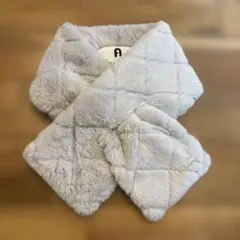美品　フルラ　フェイクファー　マフラー　グレー