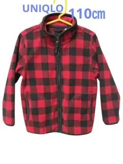 UNIQLOフリースジャケット 赤黒チェック柄 110㎝