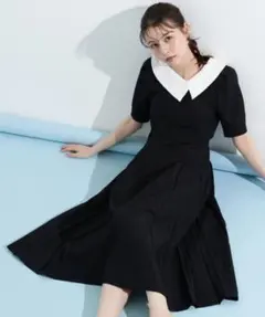 JILL by JILL STUART アシメカラーワンピース 黒 ブラック Sのサムネイル