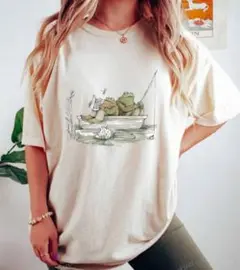 がまくんとかえるくん Tシャツ ポリシャツ Lサイズ USED