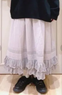 サマンサモスモス　裾段スカラップスカート