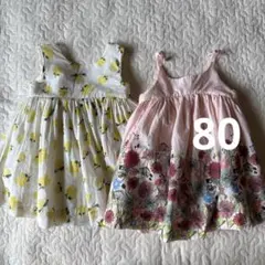 ベビーギャップ　ふんわり花柄ワンピース　2点　80のサムネイル