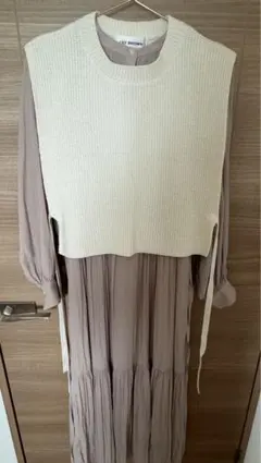 リリーブラウン　ニットベストロングワンピース