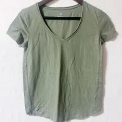 おしゃれVネックTシャツ 【S】オリーブグリーン
