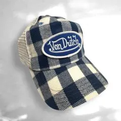 y2k von dutch ボンダッチ 青 白 チェック メッシュ キャップのサムネイル
