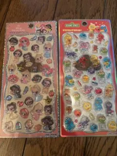 ディズニー プリンセス セサミストリート プチドロップステッカー 2枚セット
