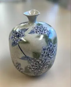 花瓶 一輪挿し　陶器 花柄 高さ27cm