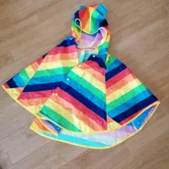 ベビーレインコート レインボーストライプ 80-100cm