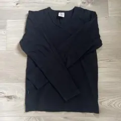 アビレックスデイリークルーネックロンT長袖Tシャツ　Vネック　ブラック