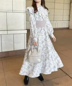 apres jour ♡ フリルウエストリブワンピース
