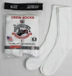 0274 レイルロードソックス MADE IN USA 白 3足セット