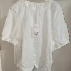 UNIQLO　オフホワイト　ボリュームスリーブブラウス　XL　新品未使用