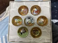九谷焼 春画 浮世絵 三重盃 人物盃 酒器 昭和四十年造 九谷春峰作