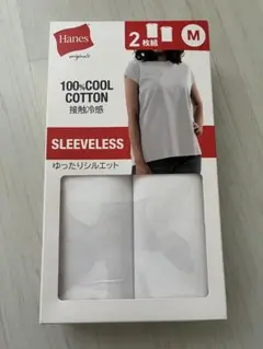 新品　Hanes 接触冷感 スリーブレスTシャツ 2枚組 M ホワイトのサムネイル