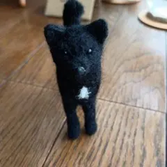 もも様専用　リクエスト　黒い犬　羊毛フェルト　ストラップ