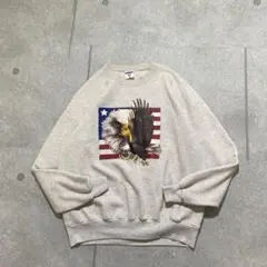 90s vintage EAGLE American flag sweat XL