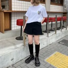 My Sugar Babe フラワーロゴ 刺繍 半袖 Tシャツ ユニセックス L