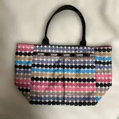 レスポートサック　カラフルドット柄トートバッグ　ポーチ付き