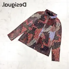 美品 Desigual. 総柄シアーシャツ ブラック サイズL*HD1317のサムネイル