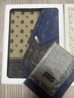 クリスチャンディオール バレンチノ ハンカチ 3点セット 紳士 ペイズリー柄