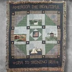 BPJG メッセージ ラグ ビンテージ 古着 USA製 アメリカ 国旗 星条旗