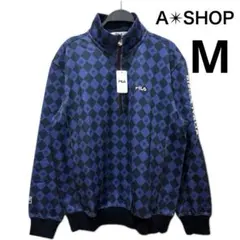 新品タグ 訳あり FILA ハーフジップ ゴルフウェア トレーナー ネイビー M