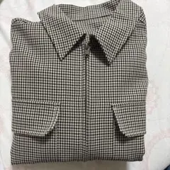 GU チェック柄ジップアップジャケット