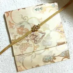 正絹名古屋帯 葡萄唐草文様 金糸