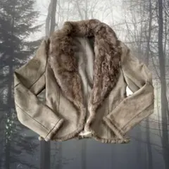 ファーコート ファー ダウン ジャケット 茶色 平成 y2k グランジ