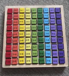 美品 木製 掛け算ブロック 掛け算学習ボード 九九 算数 九九パズル 知育