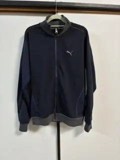 L プーマ トラックジャケットCORE HERITAGE ネイビー×グリーン