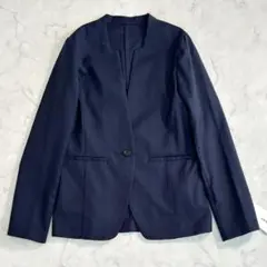 タグ付美品♪ソージュ 現行品 ノーカラージャケット ネイビー サイズM ru6