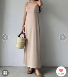 新品未使用タグ付き Louere バックストラップデザインサテンキャミワンピース