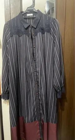 【axes femme】ストライプ長袖シャツワンピース