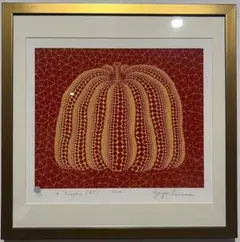 F6号】手描き作品【Pumpkin】/裏サイン有/油彩/絵画（検索 草間彌生