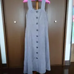 RayCassin グレー コーデュロイ キャミワンピース