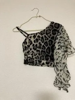 【ベリーダンス】ヒョウ柄セットアップ（トップス＋パンツ）