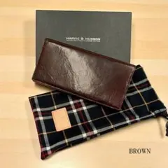 【少々難あり】HARVIE&HUDSON　イタリアンレザー　牛革財布　化粧箱入