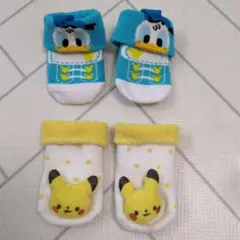 ベビー靴下2足セット　ポケモン　ピカチュウ ドナルドダック　パイルソックス
