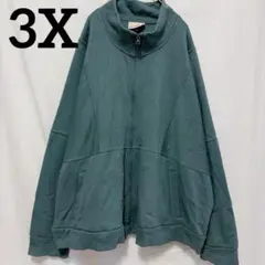 【3X】ジップアップ スウェットジャケット　パーカー　オーバーサイズ　ゆったり