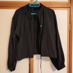 ★earth music&ecology ノーカラージャケット ブラック F★